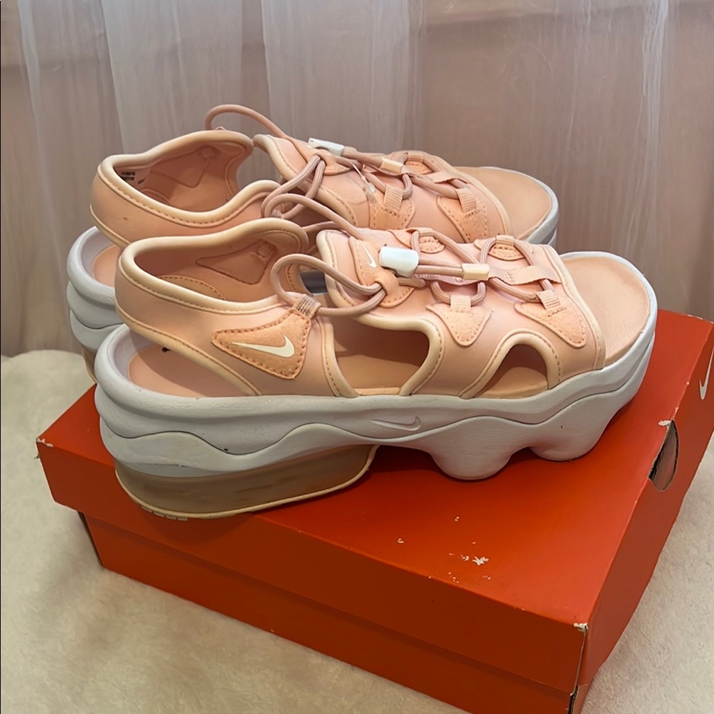 Nike Pink Chunky Platform Sandals